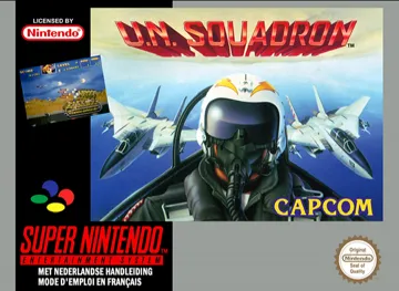 U.N. Squadron (Europe) box cover front